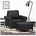 Poltrona con Poggiapiedi Nero 60 cm in Similpelle - Foto miniatura 2