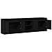 Mobile TV Nero 182 x 34 x 50 cm Legno multistrato - Foto miniatura 5