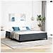 Letto a molle con materasso Grigio scuro 180 x 220 cm Tessuto - Foto miniatura 2