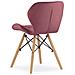 Sedia in velluto WAKO rosa scuro con gambe in legno di faggio x2 - Foto miniatura 5