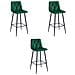 KODA SGABELLO Velluto Verde Scuro Gambe Nere x3 - Foto miniatura 1