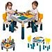Tavolo multifunzionale per impilare blocchi 2-in-1 per bambini, rotondo + 2 sedie - Foto miniatura 4