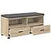 Panca per ingresso con cuscino Rovere Sonoma 100 x 38 x 46 cm - Foto miniatura 5