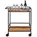 Carrello Bar Vita A 2 Ripiani Effetto Rovere Con Struttura In Acciaio Nero, 68×40×79 Cm - Foto miniatura 3