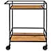 Carrello Bar Vita A 2 Ripiani Effetto Rovere Con Struttura In Acciaio Nero, 68×40×79 Cm - Foto miniatura 4