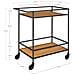 Carrello Bar Vita A 2 Ripiani Effetto Rovere Con Struttura In Acciaio Nero, 68×40×79 Cm - Foto miniatura 5