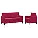 Set di Divani con Storage 2 pz Rosso Vino Poliestere - Foto miniatura 1