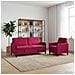Set di Divani con Storage 2 pz Rosso Vino Poliestere - Foto miniatura 4