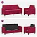 Set di Divani con Storage 2 pz Rosso Vino Poliestere - Foto miniatura 9