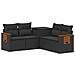 Set di divani 5 pz Nero Rattan sintetico e Acciaio - Foto miniatura 1