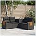 Set di divani 5 pz Nero Rattan sintetico e Acciaio - Foto miniatura 9