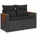 Set di divani 5 pz Nero Rattan sintetico e Acciaio - Foto miniatura 10