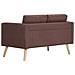 Divano A 2 Posti In Tessuto Marrone - Foto miniatura 4