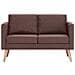 Divano A 2 Posti In Tessuto Marrone - Foto miniatura 5