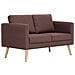 Divano A 2 Posti In Tessuto Marrone - Foto miniatura 1