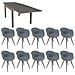 Jerri - Set Tavolo In Alluminio Cm 135/270 X 90 X 75 H Con 10 Poltrone Dynamo - Foto miniatura 1
