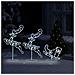 Decorazione Slitta Renne in Acrilico 260x21x87cm Bianco Freddo - Foto miniatura 2