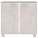 Credenza Bianca 85x35x80 Cm In Legno Massello Di Pino - Foto miniatura 1