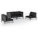 Set Divani Giardino 4 Pz Con Cuscini In Polyrattan Grigio Scuro - Foto miniatura 1