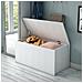 Baule Miltonia, Capiente Box Contenitore Multiuso, Cassapanca Moderna, 100% Made In Italy, 90x45h45 Cm, Bianco - Foto miniatura 1