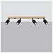Lampada A Soffitto Verdo 4 Nero Sl. 1294 - Moderno Lampade Da Soffitto Legno Nero 17.5x96x65 Cm - Foto miniatura 2