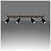 Lampada A Soffitto Verdo 4 Nero Sl. 1294 - Moderno Lampade Da Soffitto Legno Nero 17.5x96x65 Cm - Foto miniatura 3