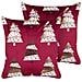 Set Di 2 Cuscini Goldspruce Velluto 45 X 45 Cm Rosso Modello Natalizio - Foto miniatura 2