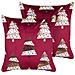 Set Di 2 Cuscini Goldspruce Velluto 45 X 45 Cm Rosso Modello Natalizio - Foto miniatura 9