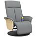 Poltrona Reclinante Massaggio Poggiapiedi Grigio Chiaro Tessuto - Foto miniatura 2