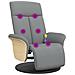 Poltrona Reclinante Massaggio Poggiapiedi Grigio Chiaro Tessuto - Foto miniatura 9