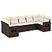 Set Divani da Giardino 7 pz con Cuscini Marrone in Polyrattan - Foto miniatura 1