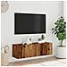 Mobile Tv A Parete Legno Antico 100x30x30 Cm In Truciolato - Foto miniatura 3
