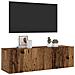 Mobile Tv A Parete Legno Antico 100x30x30 Cm In Truciolato - Foto miniatura 1