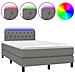 Letto A Molle Materasso E Led Grigio Scuro 120x190cm In Tessuto - Foto miniatura 2