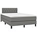 Letto A Molle Materasso E Led Grigio Scuro 120x190cm In Tessuto - Foto miniatura 3