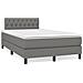 Letto A Molle Materasso E Led Grigio Scuro 120x190cm In Tessuto - Foto miniatura 1