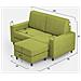 Divano Sakar 2 Posti Medio (due Sedute Da 70cm) + Pouf Misure Esterne L. 168 P. 145 Colore Verde - Foto miniatura 3