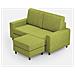 Divano Sakar 2 Posti Medio (due Sedute Da 70cm) + Pouf Misure Esterne L. 168 P. 145 Colore Verde - Foto miniatura 1