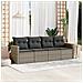 Set Divani Da Giardino 4 Pz Con Cuscini In Polyrattan Grigio - Foto miniatura 1