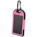 Batteria Solare Di Backup A Doppia Usb Da 5.000 Mah Con Moschettone, Rosa - Foto miniatura 1