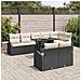 Set di Sofà da Giardino  9 Pezzi con Cuscini Nero in Polyrattan, Sofà da Giardino 2 Posti  con Ripostiglio e Cuscini Nero in Polyrattan - Foto miniatura 3