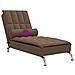 Chaise Longue Massaggi con Capezzale Marrone in Tessuto - Foto miniatura 7