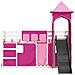 Letto a Castello con Scivolo e Tende Rosa 90x200 cm - Foto miniatura 7