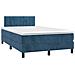 Letto a Molle Materasso e LED Blu Scuro 120x190 cm in Velluto - Foto miniatura 3