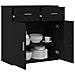 Credenza Rovere nero 79 x 38 x 80 cm Legno multistrato - Foto miniatura 3