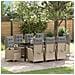 Set da Pranzo per Giardino 9 pcs Beige polyrattan - Foto miniatura 2