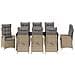 Set da Pranzo per Giardino 9 pcs Beige polyrattan - Foto miniatura 7