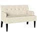 Panca Chesterfield Crema 112 x 65.5 x 75 cm Velluto - Foto miniatura 1