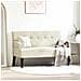 Panca Chesterfield Crema 112 x 65.5 x 75 cm Velluto - Foto miniatura 2