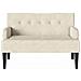 Panca Chesterfield Crema 112 x 65.5 x 75 cm Velluto - Foto miniatura 4